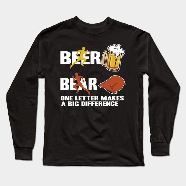 Beer Bear Funny Gift Booze Birthday Alcohol Drinking Party Long Sleeve T-Shirt by Kuehni